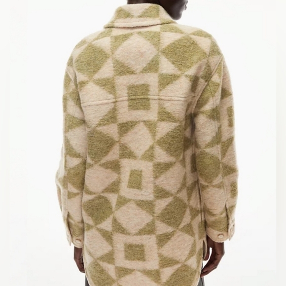 Aritzia Wilfred Ganna Earth Geo Birch Sage Shirt Jacket - Picture 8 of 8